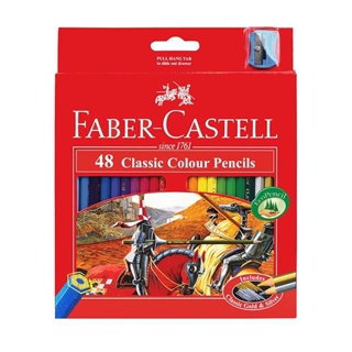 FABER CASTELL ดินสอสี 48 สี กล่องกระดาษอัศวิน