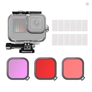 {Fsth} Andoer Sport Camera Waterproof Case 35M Protective Underwater Housing Shell with Color Filters Replacement for  Hero10 9 Surfing Snorkeling Deep Diving