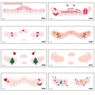 [Interesting] สติกเกอร์รอยสักชั่วคราว ลายการ์ตูนคริสต์มาส กวางน่ารัก สําหรับตกแต่งใบหน้า ปาร์ตี้ เทศกาล