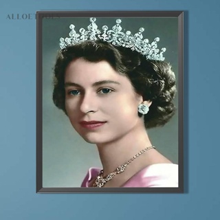 ภาพวาดปักเพชร ทรงกลม ลาย Queen of England 5D ขนาด 40x50 ซม. สําหรับตกแต่งบ้าน DIY [alloetools.th]