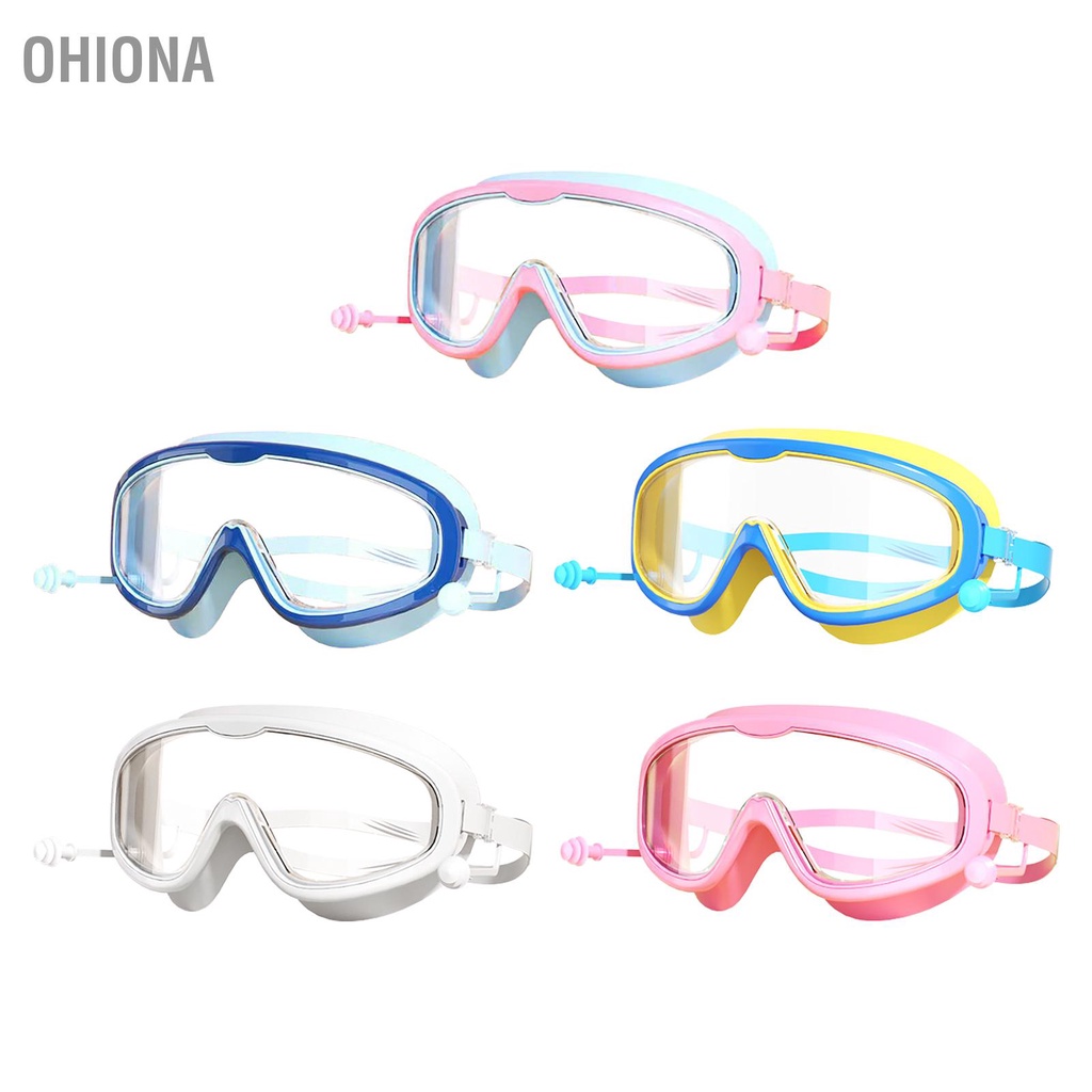 ohiona-แว่นตาว่ายน้ำเด็กกรอบขนาดใหญ่กันน้ำน่ารักแว่นตาว่ายน้ำมืออาชีพสำหรับเด็กผู้หญิงเด็ก