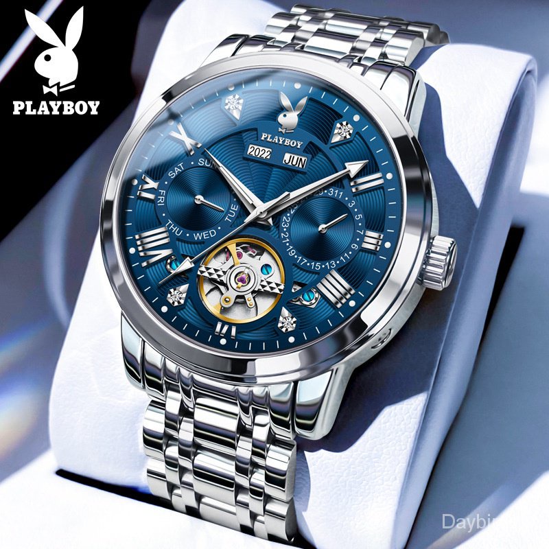 playboy-brand-watch-3045-ของแท้-กล่องของขวัญ-นาฬิกาข้อมืออัตโนมัติ-อเนกประสงค์-คุณภาพสูง-แฟชั่นสําหรับผู้ชาย