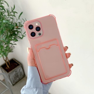 เคสโทรศัพท์มือถือแบบนิ่ม TPU ใส กันกระแทก พร้อมช่องใส่บัตร สําหรับ iPhone 15ro Max 15 Plus 15pro Max 15pro 15 5G