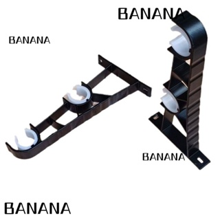 Banana1 ตัวยึดราวผ้าม่าน อะลูมิเนียมอัลลอย สีดํา สําหรับติดผนังห้องน้ํา 7.29 นิ้ว 4 ชิ้น