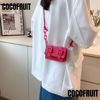 Cocofruit กระเป๋าสะพายไหล่ หนัง PU ทรงสี่เหลี่ยม น้ําหนักเบา พร้อมสายสะพาย ขนาดเล็ก แฟชั่นสําหรับสตรี