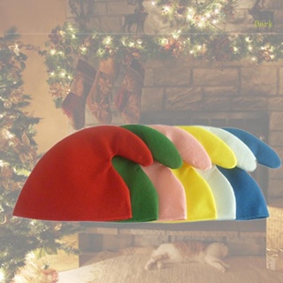 หมวกเอลฟ์ เครื่องแต่งกายคอสเพลย์ เทศกาลคริสต์มาส แบบเรียบง่าย สีเข้ม