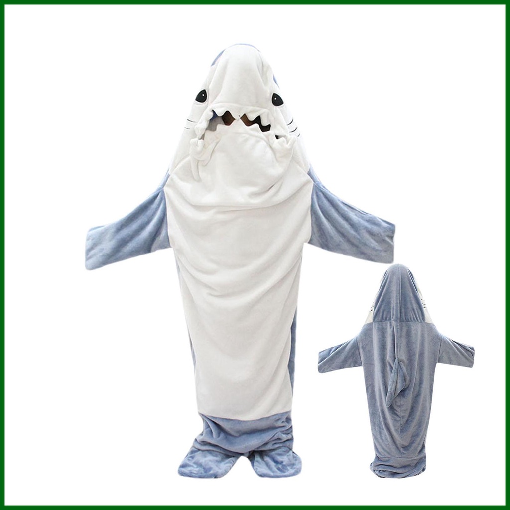 ถุงนอน-ผ้าห่มนุ่ม-มีฮู้ด-ลายฉลาม-สวมใส่สบาย-อเนกประสงค์-สําหรับปาร์ตี้ฮาโลวีน