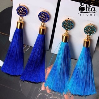 Ellastore123 ต่างหูพู่ กันสนิม ทนทาน สไตล์โบฮีเมียน สําหรับผู้หญิง 1 คู่