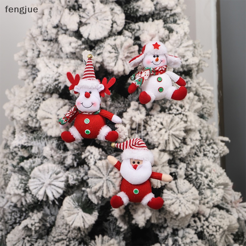fengjue-จี้ตุ๊กตาซานตาคลอส-สโนว์แมน-ผ้าถัก-สําหรับแขวนตกแต่งบ้าน-ต้นคริสต์มาส