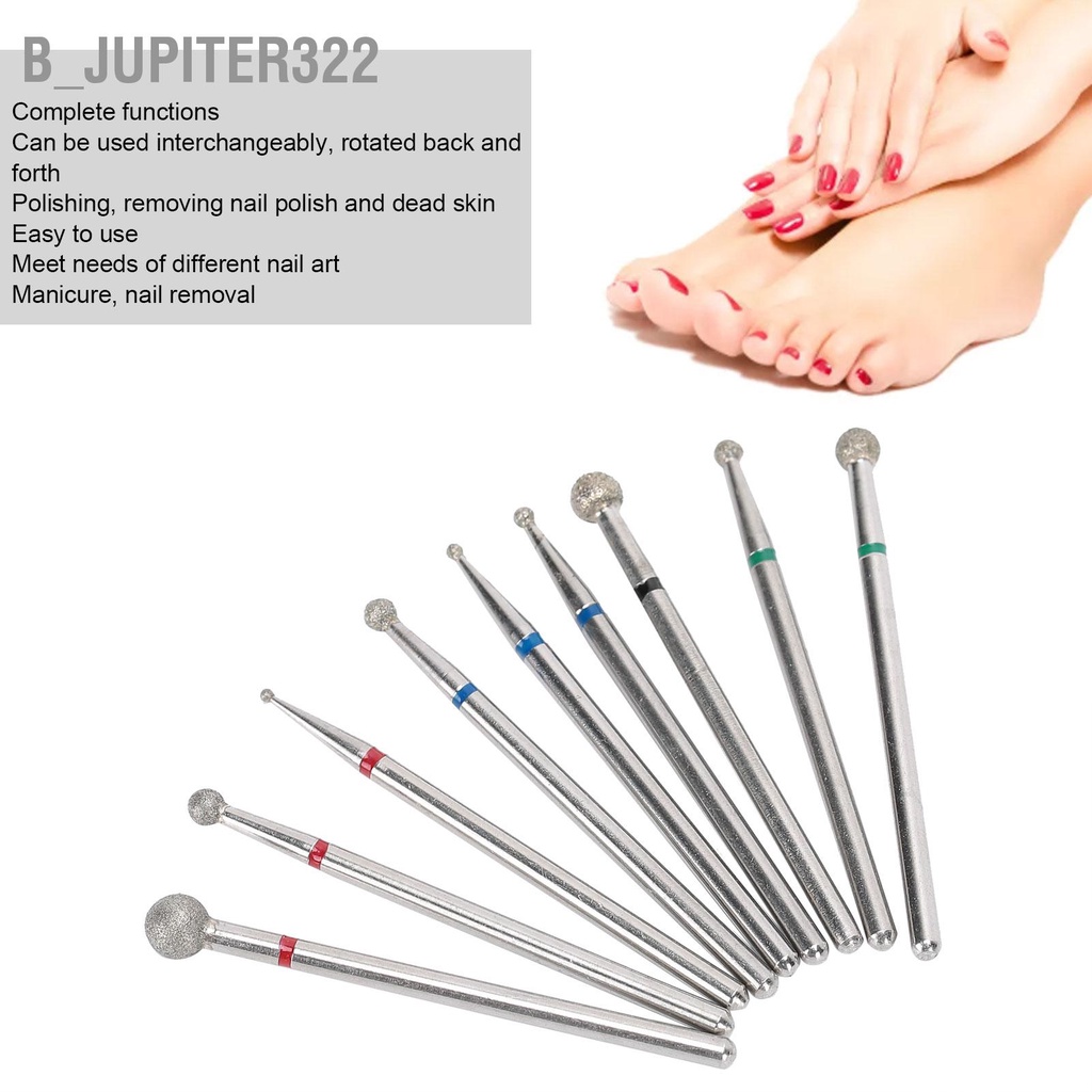 b-jupiter322-9pcs-nail-drill-bits-emery-polishing-grinding-sanding-head-manicure-milling-cutter-bit