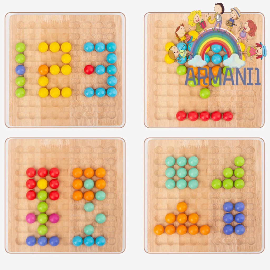 armani1-th-เกมกระดานลูกปัดไม้-ลายจุด-สีรุ้ง-ของเล่นสําหรับเด็ก