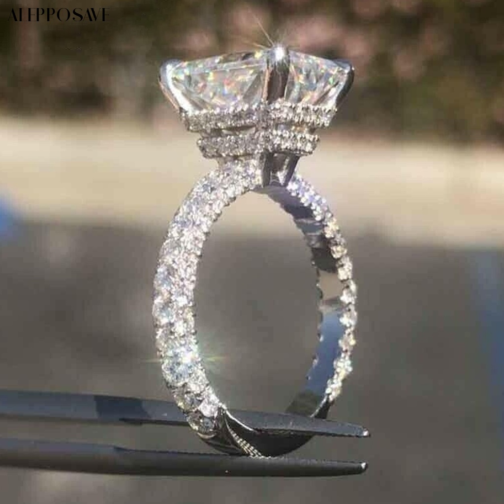 แหวน-ประดับเพทาย-ทรงสี่เหลี่ยม-ขนาดใหญ่-สวยหรู-แฟชั่นสําหรับผู้หญิง-งานแต่งงาน
