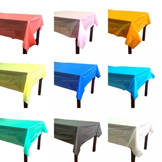 Spot second hair# color disposable plastic tablecloth plain color monochrome waterproof dining table tablecloth round wedding Red Yellow Green Blue Pink solid color 8cc