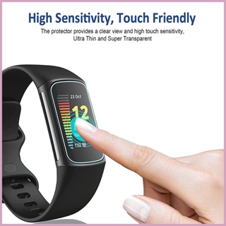 ฟิล์มกันรอยหน้าจอ TPU แบบเต็มจอ สําหรับ Fitbits Charge 5 Smart Band ฝาครอบแบบเต็ม ขอบใส ฝาครอบป้องกัน aseath