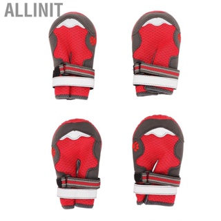 Allinit 4pcs Dog Boots Stylish Heat Resistant Mesh Breathable Paw Protectors with Reflective Straps for Outdoor