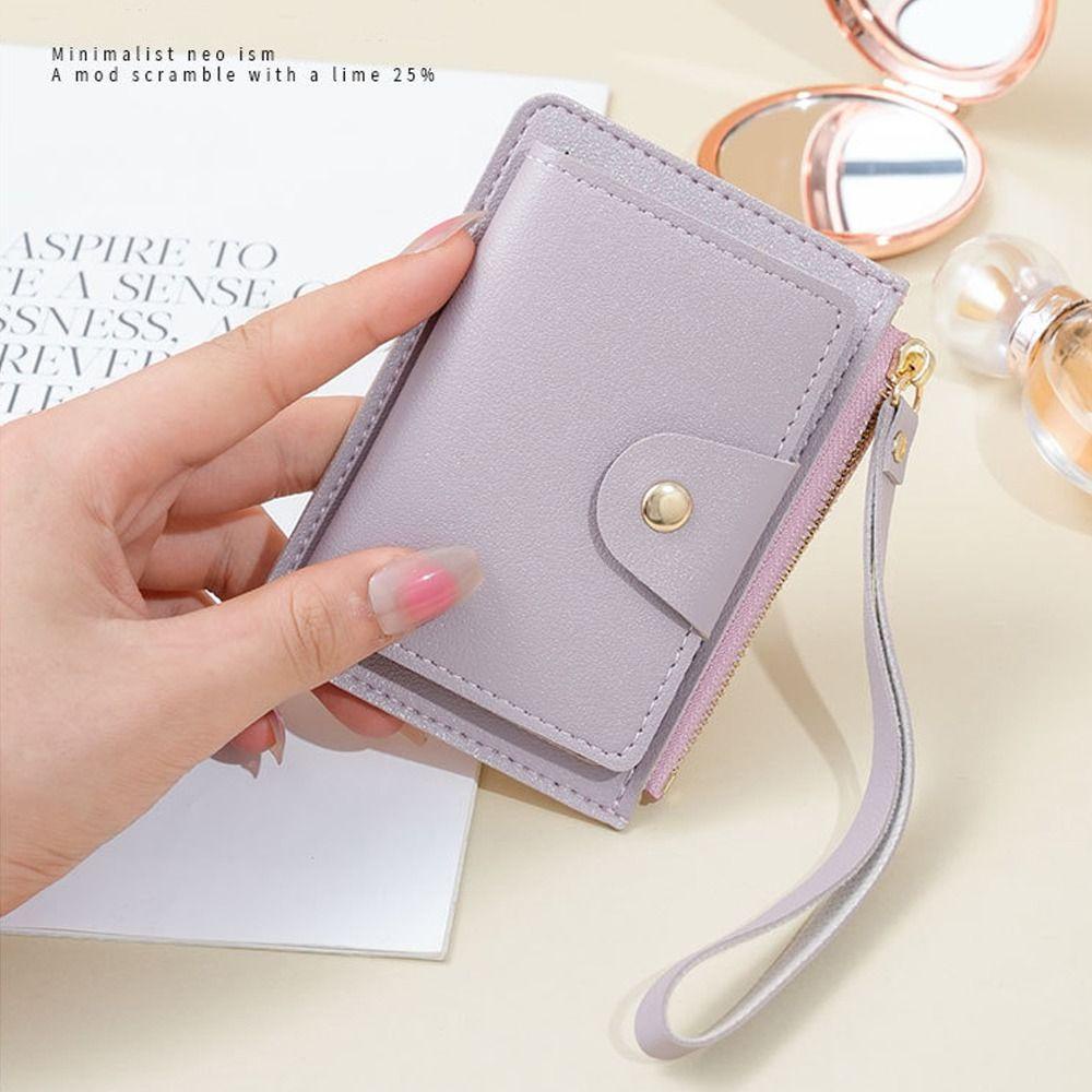 ethel1-กระเป๋าใส่เหรียญ-ใส่บัตรเครดิต-หนัง-pu-หลายใบ-แบบพกพา-สีพื้น-เรียบง่าย-สําหรับผู้หญิง