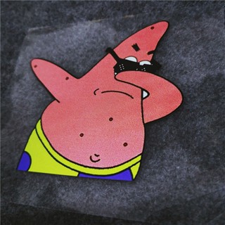 T สติกเกอร์สะท้อนแสง ลาย Patrick Star สไตล์ฮิปฮอป สําหรับติดตกแต่งหน้าต่างรถยนต์