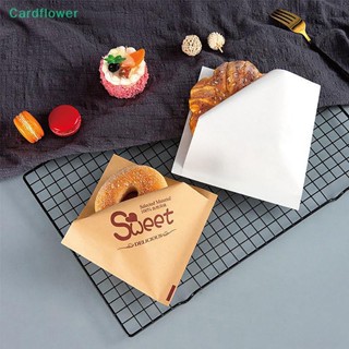 &lt;Cardflower&gt; ถุงกระดาษคราฟท์ ทรงสามเหลี่ยม กันน้ํามัน สําหรับใส่แซนวิช โดนัท ขนมปัง แฮมเบอร์เกอร์ ใช้แล้วทิ้ง 100 ชิ้น