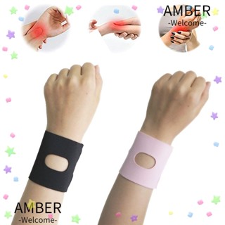 Amber สายรัดข้อมือ ผ้าโพลีเอสเตอร์ บรรเทาอาการปวดข้อมือ ปรับได้ สําหรับผู้หญิง