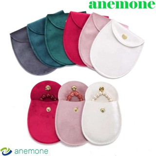 Anemone กระเป๋าเก็บเครื่องประดับ ต่างหู สร้อยคอ ผ้ากํามะหยี่ อเนกประสงค์ แบบพกพา