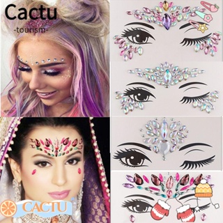 Women Fashion Temporary Tattoo 3D Crystal Eyeshadow Jewels Adhesive Face Jewelry Body Adornment Eye Gems Stickers