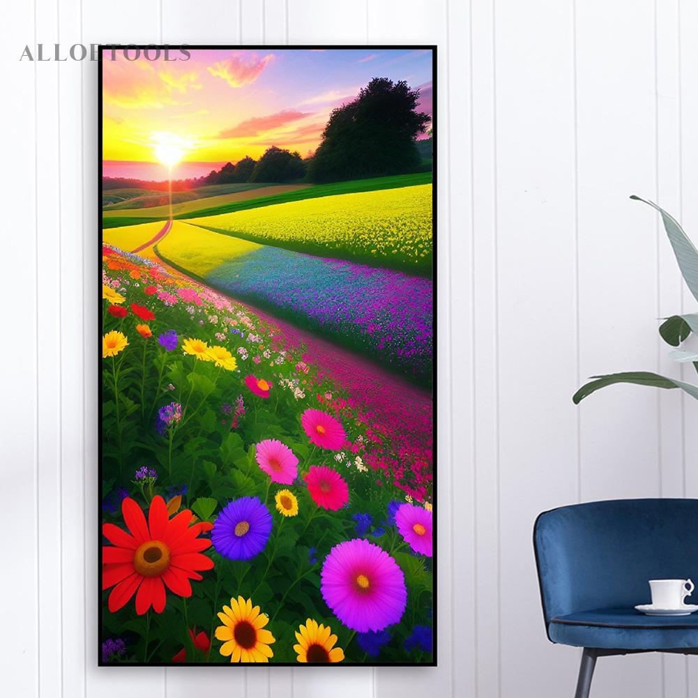 ชุดงานจิตรกรรมเม็ดบีด-ทรงเพชรกลม-5d-รูปดอกไม้-ขนาด-40x70-ซม-สําหรับตกแต่งบ้าน-diy-alloetools-th