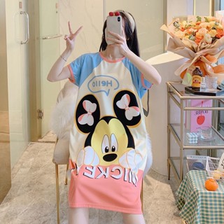 [Preferred พร้อมส่ง] ชุดนอนแขนสั้น ลายการ์ตูนมิกกี้ โดนัลด์ ดักก์ พูห์ น่ารัก ขนาดใหญ่ แฟชั่นฤดูร้อน สําหรับเด็กผู้หญิง - &amp; **** -LZTA