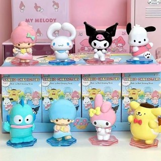 กล่องฟิกเกอร์ Mystery Box Sanrio Pacha Dog Kuromi Melody Cinnamon Dog ของเล่นสําหรับเด็ก