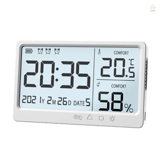 นาฬิกาปลุก ไฮโกรมิเตอร์ หน้าจอ LCD อิเล็กทรอนิกส์ วัดอุณหภูมิ ความชื้น ความแม่นยําสูง