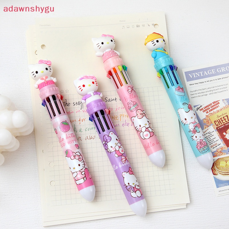 adagu-sanrio-kawaii-hello-kitty-ปากกาลูกลื่น-10-สี-สําหรับโรงเรียน-สํานักงาน-เครื่องเขียน-ของขวัญ-th