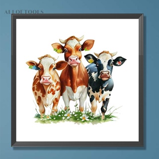 ชุดงานจิตรกรรมเม็ดบีด ทรงเพชรกลม รูปวัวนม 5D DIY สําหรับตกแต่งบ้าน [alloetools.th]