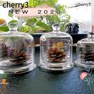 Cherry3 โหลแก้วใส่เทียน กันฝุ่น ลายดอกไม้ 8 สี สําหรับตกแต่งห้องนอน DIY