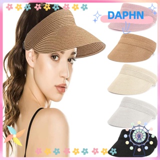 DAPHS หมวกฟางปีกกว้าง พับได้ เหมาะกับเดินชายหาดกลางแจ้ง สําหรับผู้หญิง