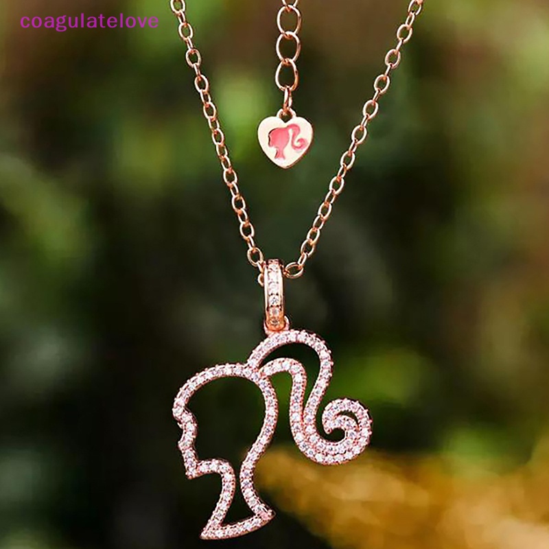 coagulatelove-สร้อยคอโซ่-จี้การ์ตูนบาร์บี้-ประดับเพทาย-สีโรสโกลด์-เครื่องประดับแฟชั่น-สําหรับเด็กผู้หญิง-ขายดี