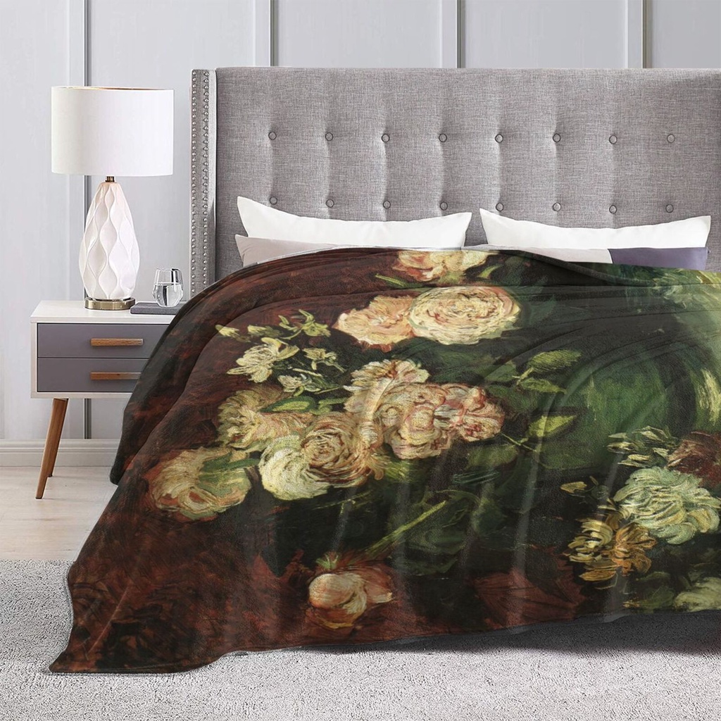 ผ้าห่ม-ผ้าฟลีซ-ผ้าสักหลาด-แบบนิ่มพิเศษ-ลายดอกไม้-van-gogh-ให้ความอบอุ่น-สําหรับโซฟา-เตียง-และบ้าน