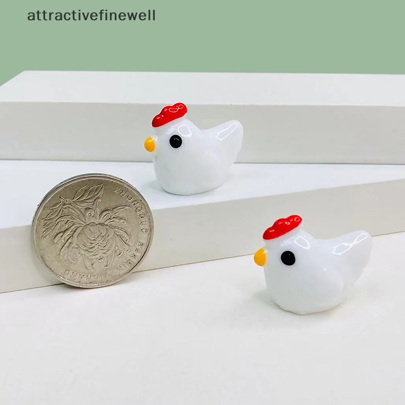 attractivefinewell-ฟิกเกอร์เรซิ่นเรืองแสงในที่มืด-รูปไก่-3d-ขนาดเล็ก-สําหรับทําเครื่องประดับ-diy-5-ชิ้น