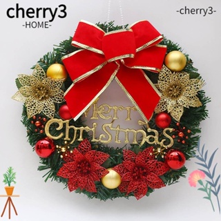 Cherry3 พวงมาลัยใบสน แฮนด์เมด สําหรับแขวนตกแต่งหน้าต่าง ประตู โรงแรม คริสต์มาส