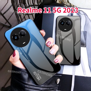 เคสโทรศัพท์มือถือกระจกนิรภัย ไล่โทนสี กันกระแทก สําหรับ Realme 11 5G 2023 11 11Pro 11 11 Pro Plus 4G 5G