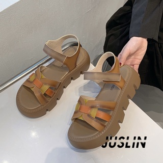 JUSLIN   รองเท้าแตะผู้หญิง ส้นแบน ใส่สบาย สไตล์เกาหลี รองเท้าแฟชั่น 2023 ใหม่  คุณภาพสูง Comfortable Korean Style สวยงาม B98G0TP 37Z230910