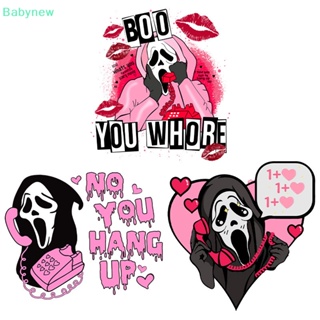 &lt;Babynew&gt; สติกเกอร์ ลาย You Hang Up Horror Clothing Decals Halloween Horror Movie Pink Thermo Sticker สําหรับติดตกแต่งเสื้อยืด