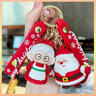 พวงกุญแจ จี้การ์ตูนซานตาคลอสน่ารัก เหมาะกับคู่รัก สําหรับตกแต่งกระเป๋าเป้สะพายหลัง โทรศัพท์ กระเป๋าเงิน คริสต์มาส