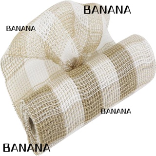 Banana1 ริบบิ้นตาข่ายปอ สีดํา 10 หลา 2 ม้วน สําหรับคริสต์มาส 10 นิ้ว