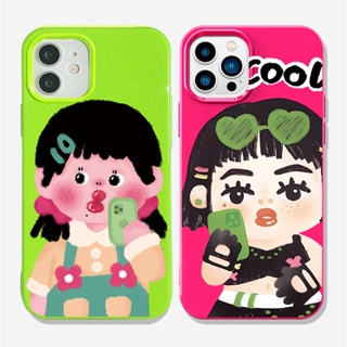 Jelly Cool GirlสำหรับiPhone 11 13 12 14 15 Pro Max XR 7 8 Plus SE 2020 กรณีTPUกันกระแทกครอบคลุม