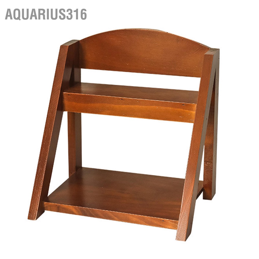 aquarius316-desktop-organizer-retro-aesthetic-office-storage-rack-home-decor-ไม้ชั้นวาง-2-ชั้นสำหรับหนังสือพืชเครื่องสำอาง