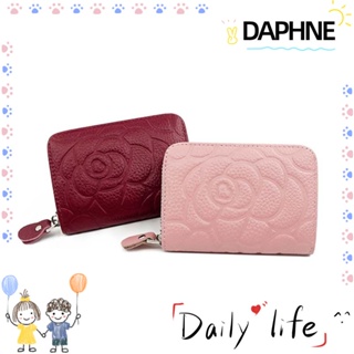 Daphne กระเป๋าสตางค์หนัง ใบสั้น ใส่เหรียญได้หลายช่อง จุของได้เยอะ ลายดอกกุหลาบ ใส่บัตรได้ แฟชั่นสําหรับสตรี