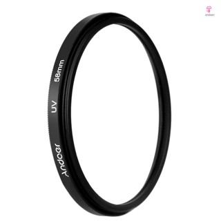 Andoer 58mm UV Plate for Canon  DSLR Camera - Minimize Glare and Protect Your Lens