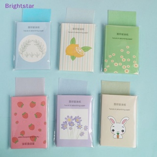 Brightstar แผ่นกระดาษซับมัน ทําความสะอาดผิวหน้า แบบพกพา 50 ชิ้น