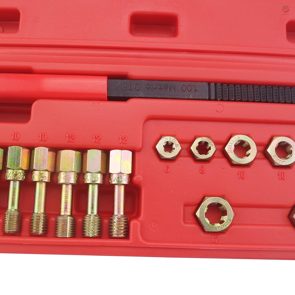 metric-thread-repair-tools-kit-15pcs-rethread-reapir-set-for-fixing-metric-threads-perfect-for-automotive-and-mechanical-repairs