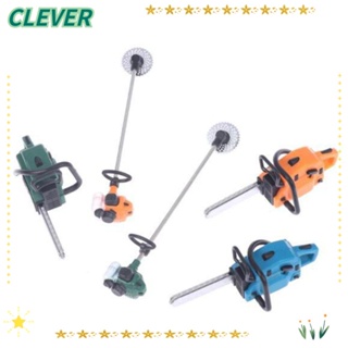 Clever เลื่อยโซ่จําลอง ขนาดเล็ก 1:12 อุปกรณ์เสริม สําหรับบ้านตุ๊กตา เครื่องตัดหญ้า DIY