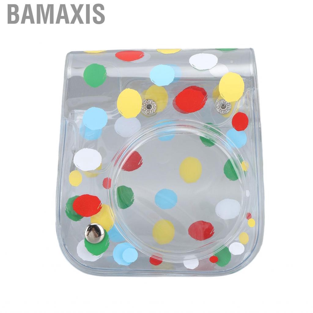 bamaxis-protective-bag-transparent-adjustable-instant-case-colorful-polka-dot-with-shoulder-strap-for-travel